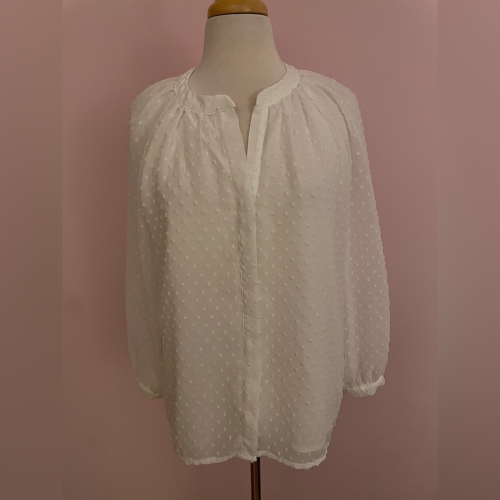 Elegant Cream Textured Women's Top